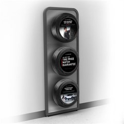 GMC 3-Tire Wall-Mounted In-Lane Tire Display